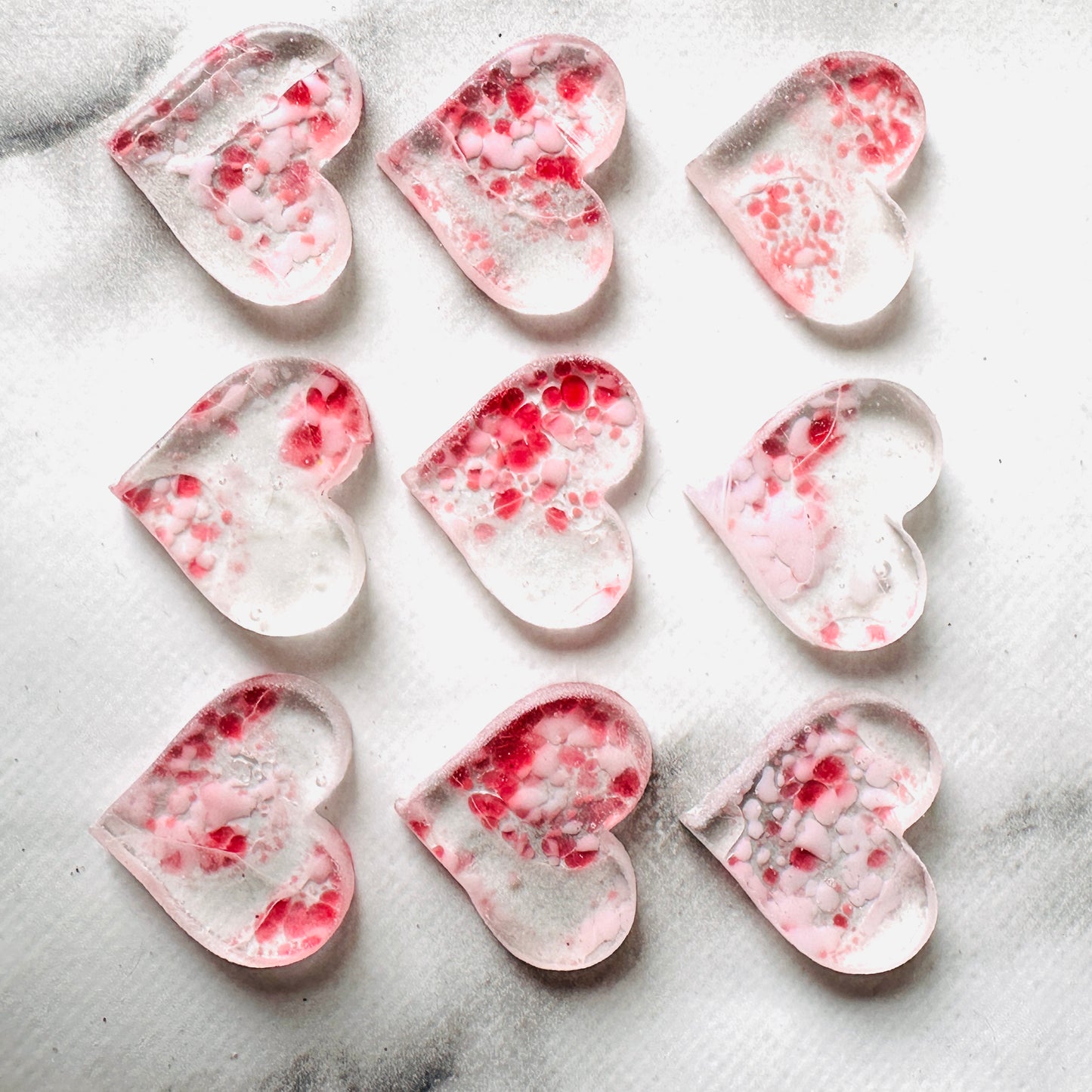 Handmade pink coloured Heart 3cm