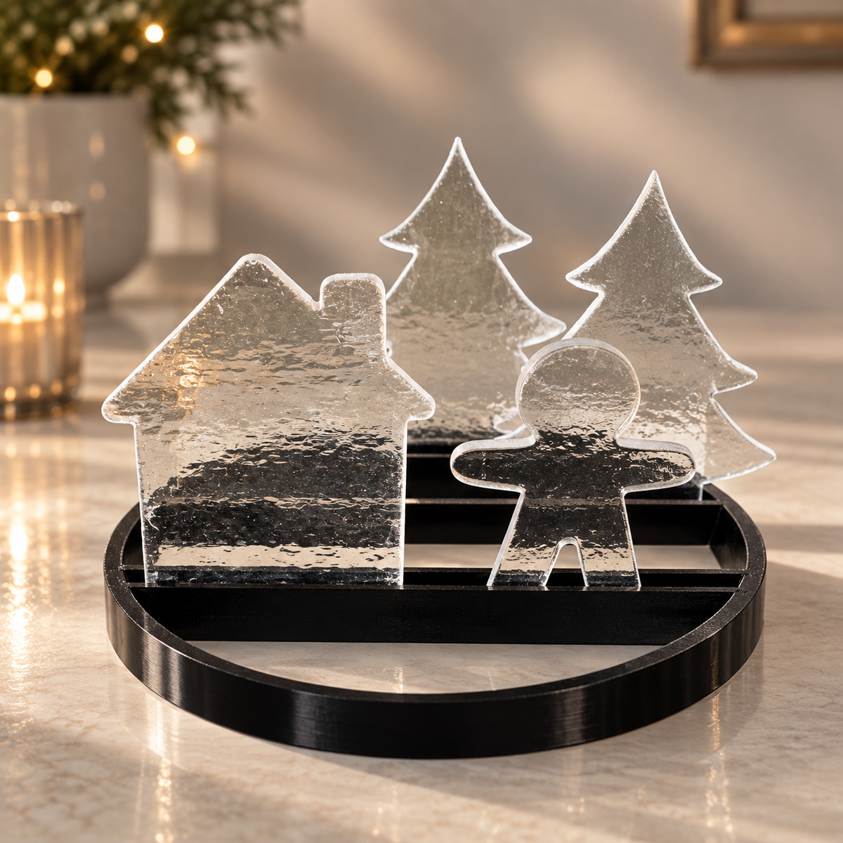 Glass Shapes™ Black round Tabletop Display Base – PRE SALE