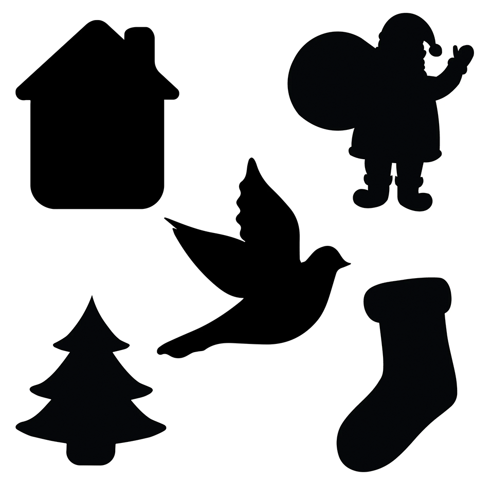 Classic Christmas Glass Shape Bundle 4