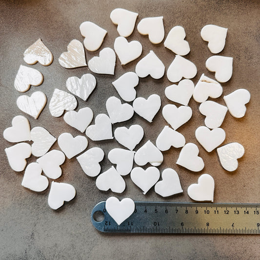 Seconds white 3cm hearts COE 90