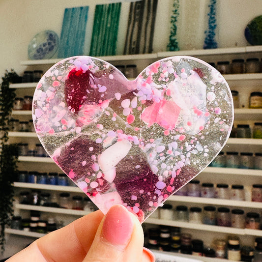 Handmade pink coloured Heart 8cm