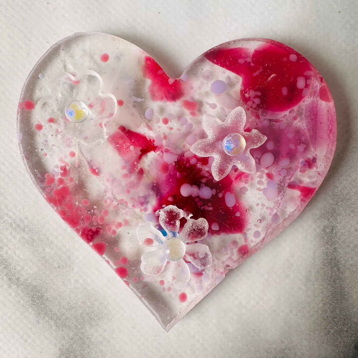 Handmade coloured Heart 9cm with hole