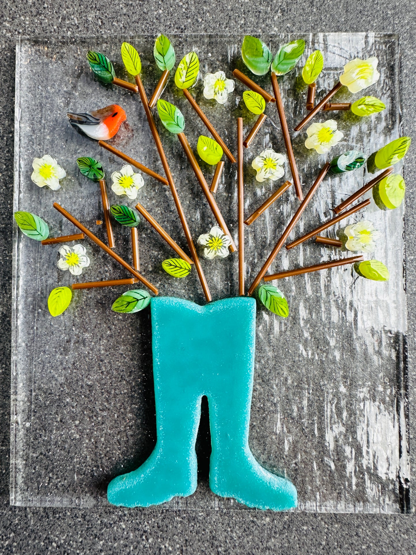 White and yellow flower - Tabitha’s Glass Emporium