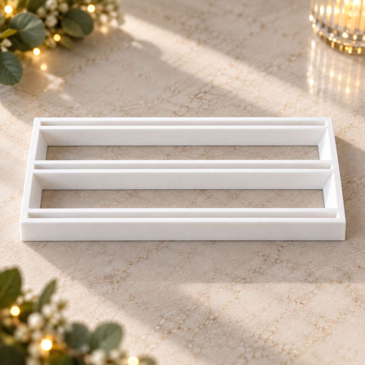 Glass Shapes™  White Rectangle Tabletop Display Base – PRE SALE
