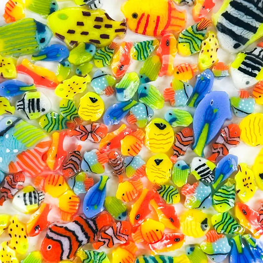 MIXED SIZES – TROPICAL FISH MIX – 90COE- Tabitha’s Glass Emporium