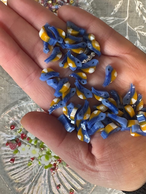 Blue tit Murrine - Tabitha’s Glass Emporium