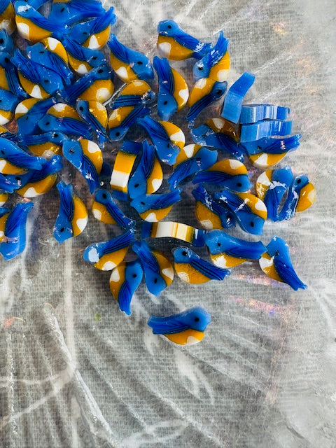 Blue tit Murrine - Tabitha’s Glass Emporium