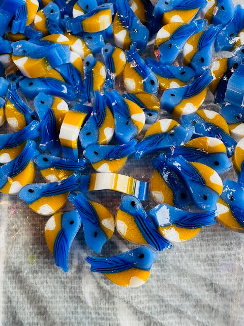 Blue tit Murrine - Tabitha’s Glass Emporium