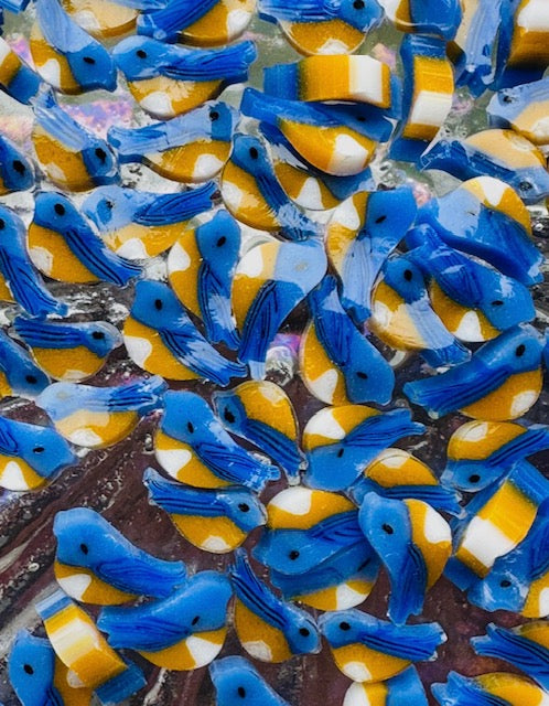 Blue tit Murrine - Tabitha’s Glass Emporium