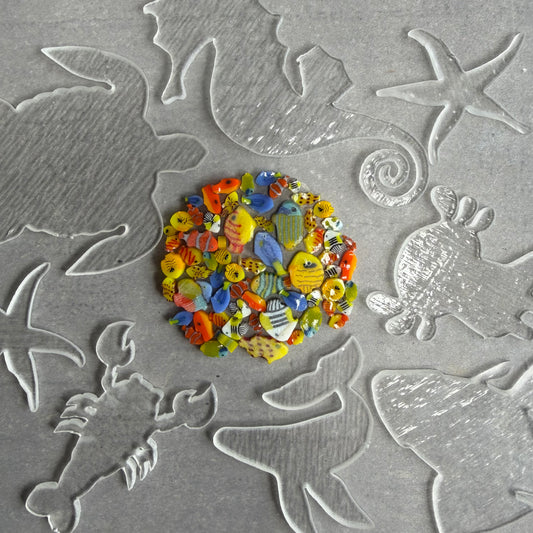 MIXED SIZES – TROPICAL FISH MIX – 90COE- Tabitha’s Glass Emporium